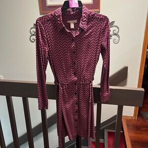 EUC Banana Republic Stylish Pink Chevron Dress Size 4 #124
